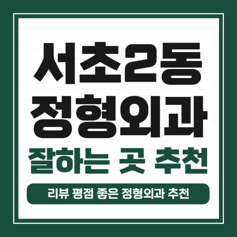 서초구 서초2동 정형외과 유명하고 잘하는 곳 추천 TOP 5