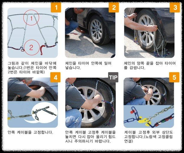 눈 올 때 스노우체인&amp;#44; 어디에 감아야 할까?