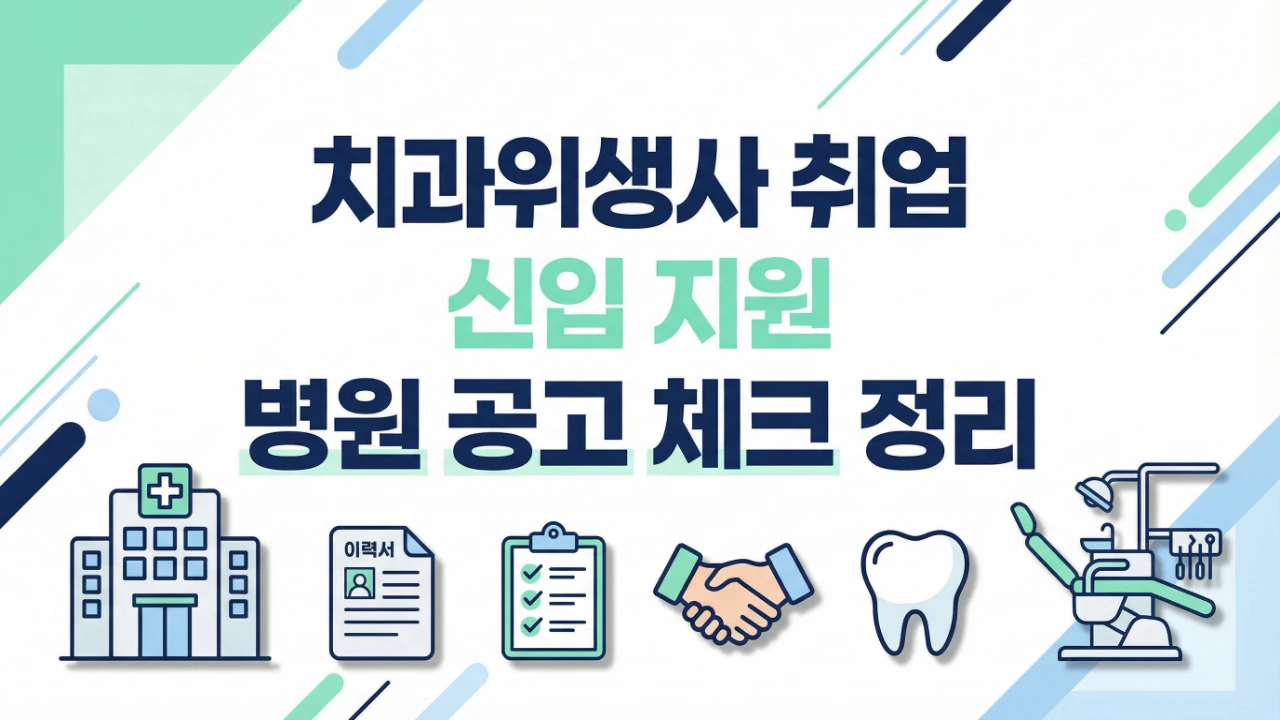 치과위생사 취업 신입 지원 병원 공고 체크 정리 대표이미지