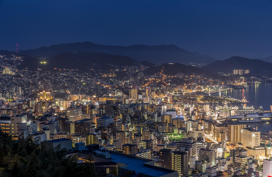 일본 나가사키 도시 풍경사진