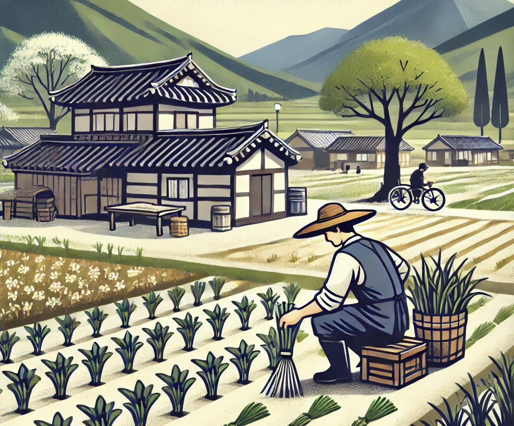 농어촌 지역에서 일하는 농부의 모습