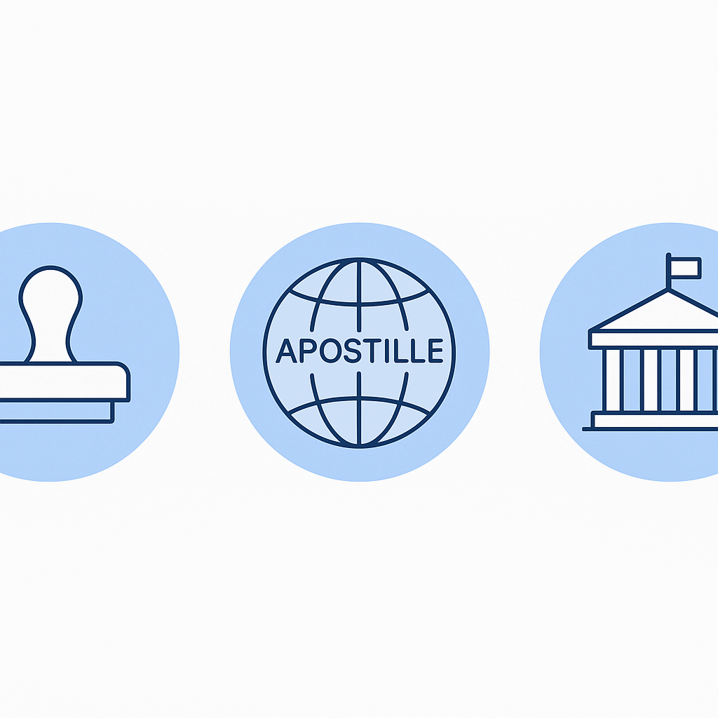 공증 vs 아포스티유 vs 영사확인｜해외 서류 인증 절차 비교표 (2025)
