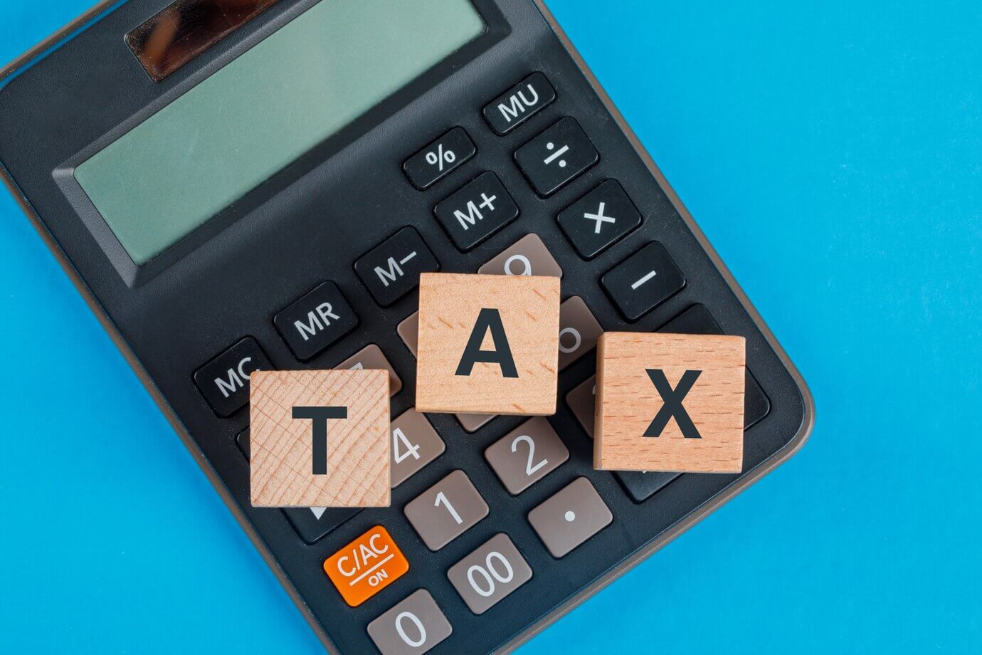 계산기와 tax 원목블럭