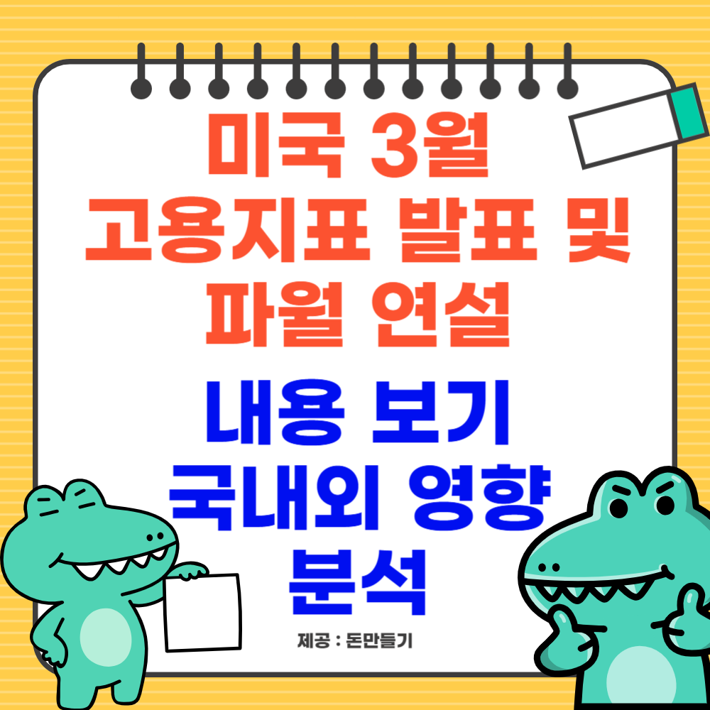 미국 3월 고용지표, 파월연설 내용보기, 국내외 영향 분석