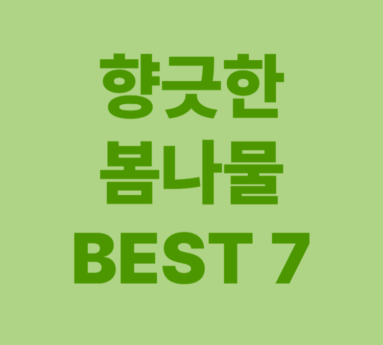 향긋한 봄나물 7가지의 효능 영양성분에 대해 알아보자