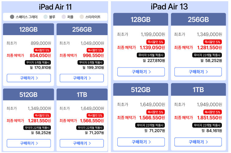 아이패드 에어 6세대 M2