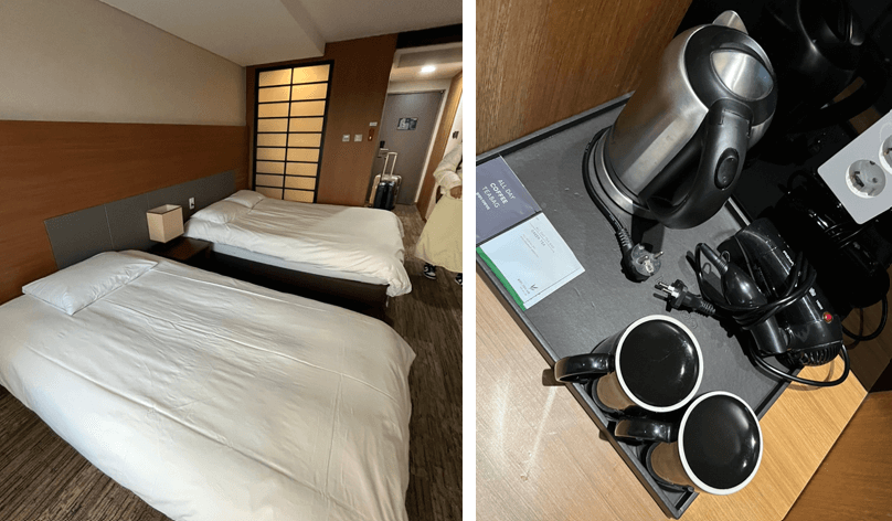 제주-성산-호텔-골든튤립-객실-침대-및-용품