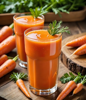 당근과 당근 주스 사진