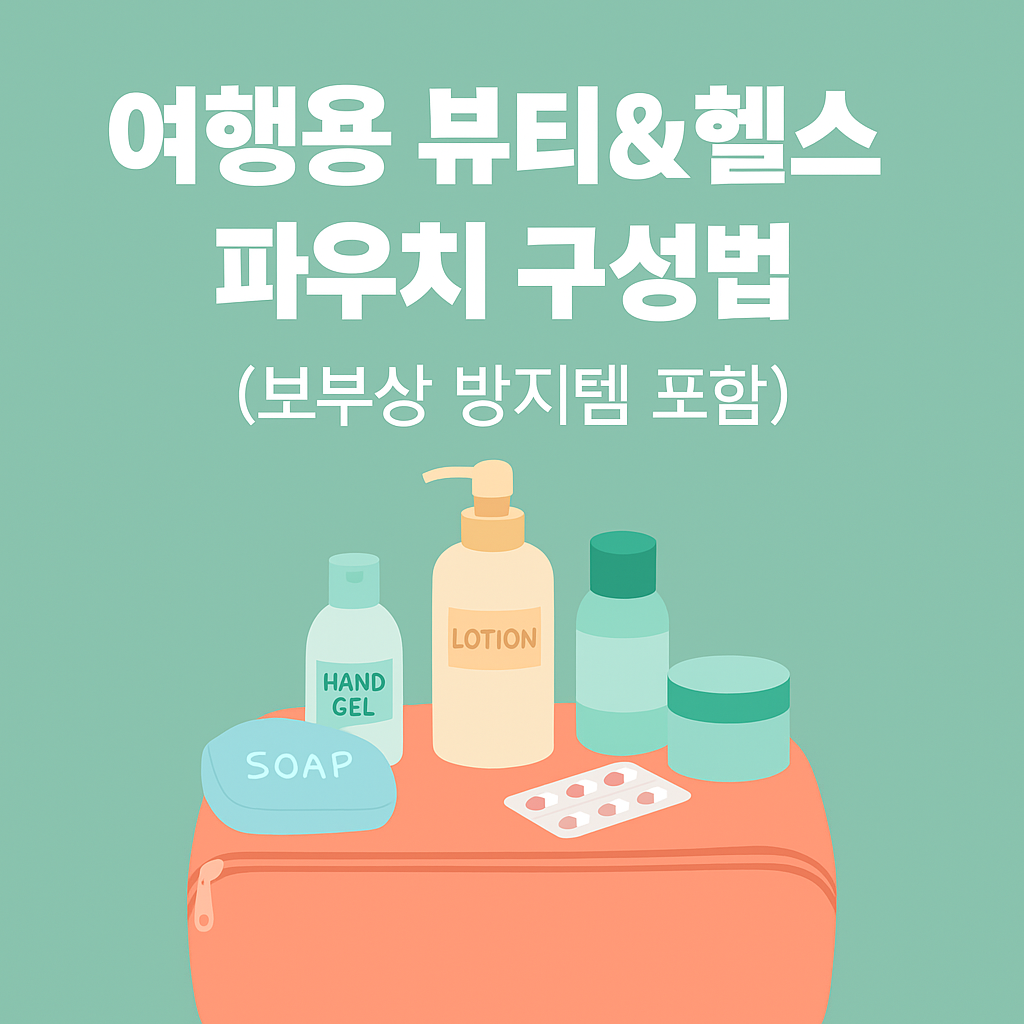 여행용 뷰티&amp;헬스 파우치 짐싸기 (보부상 방지템 포함)