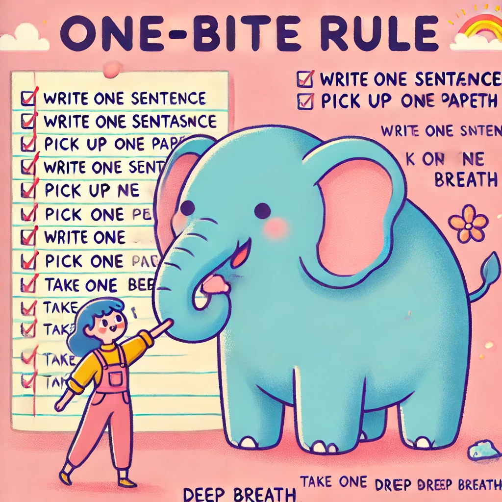 한 입 규칙이란? 작업을 터무니없이 작은 단계로 나누는 것!