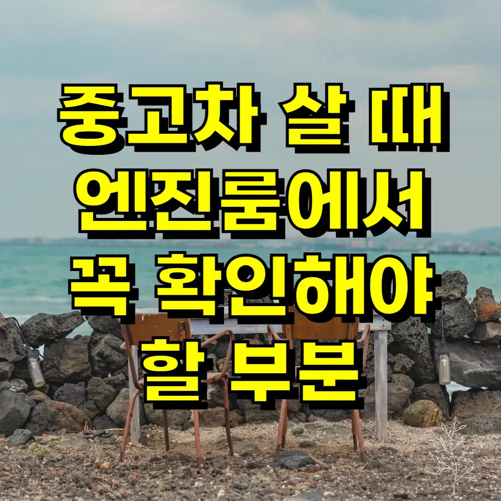 중고차 살 때 엔진룸에서 꼭 확인해야 할 부분