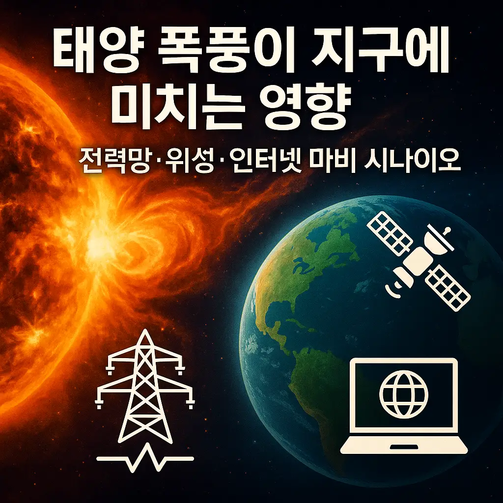 태양 폭풍이 지구에 미치는 영향 &ndash; 전력망&middot;위성&middot;인터넷 마비 시나리오