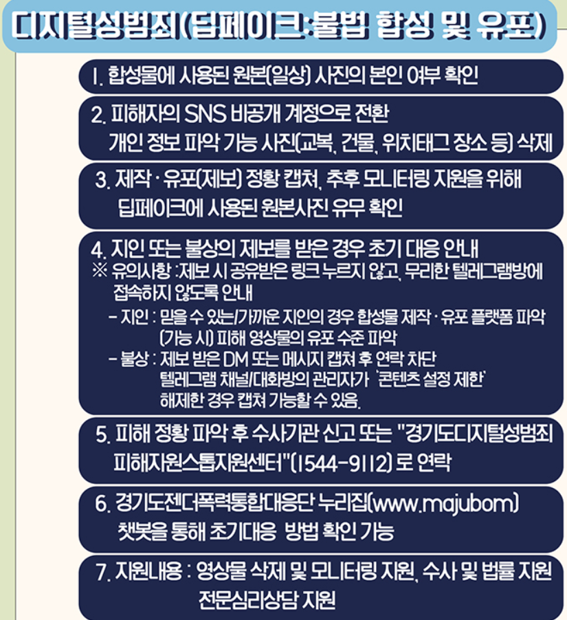 딥페이크 범죄 대처 메뉴얼