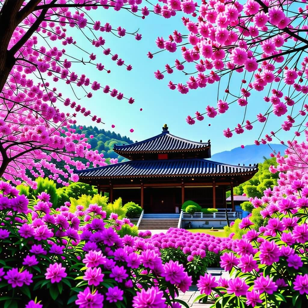 전통 사찰이나 역사적인 장소의 모습