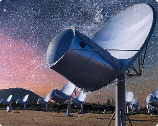 우주 전파 신호를 분석하는 SETI 전파망원경 관측 장면