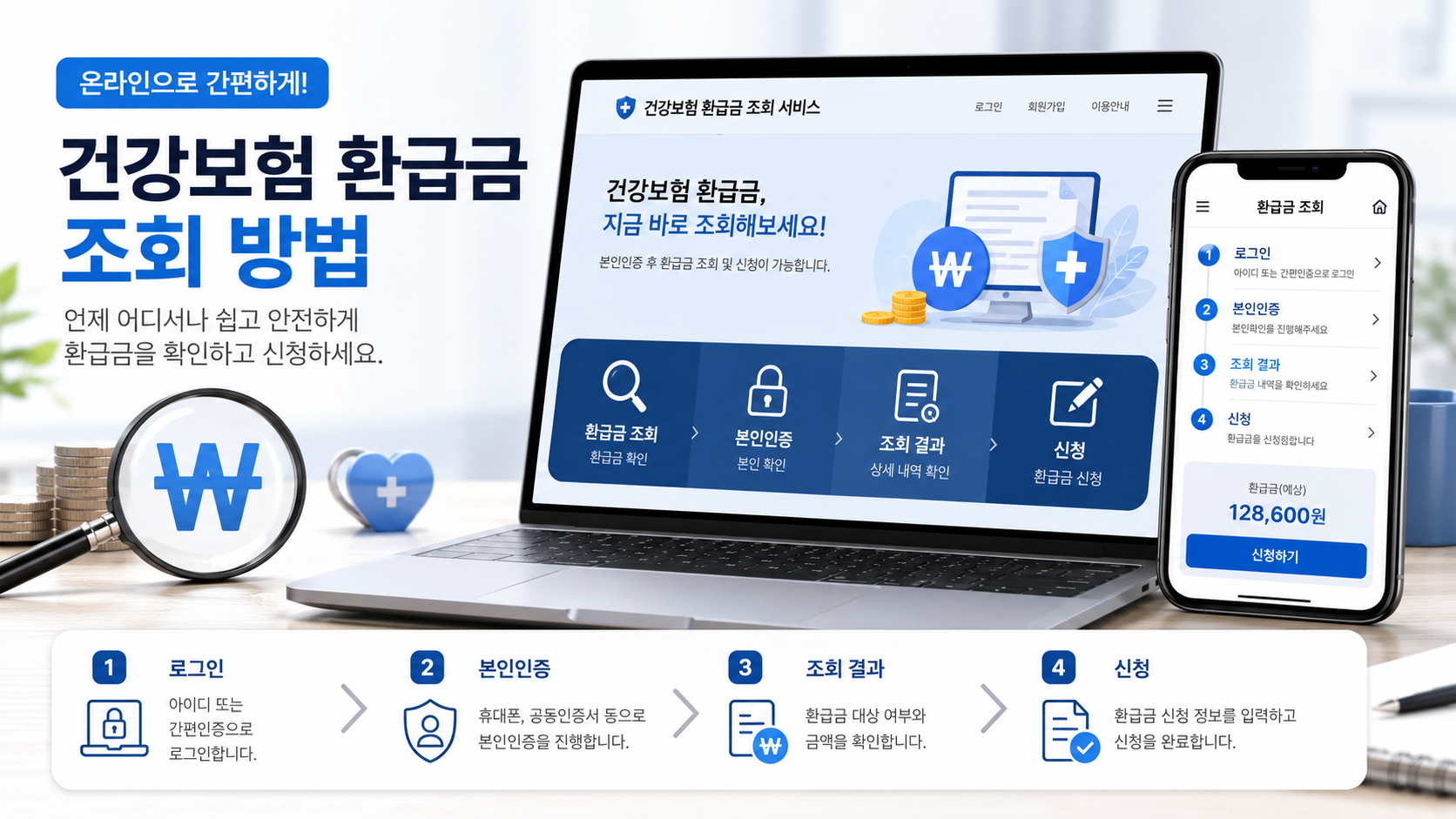건강보험 환급금 조회 방법과 온라인 신청 절차 안내 이미지