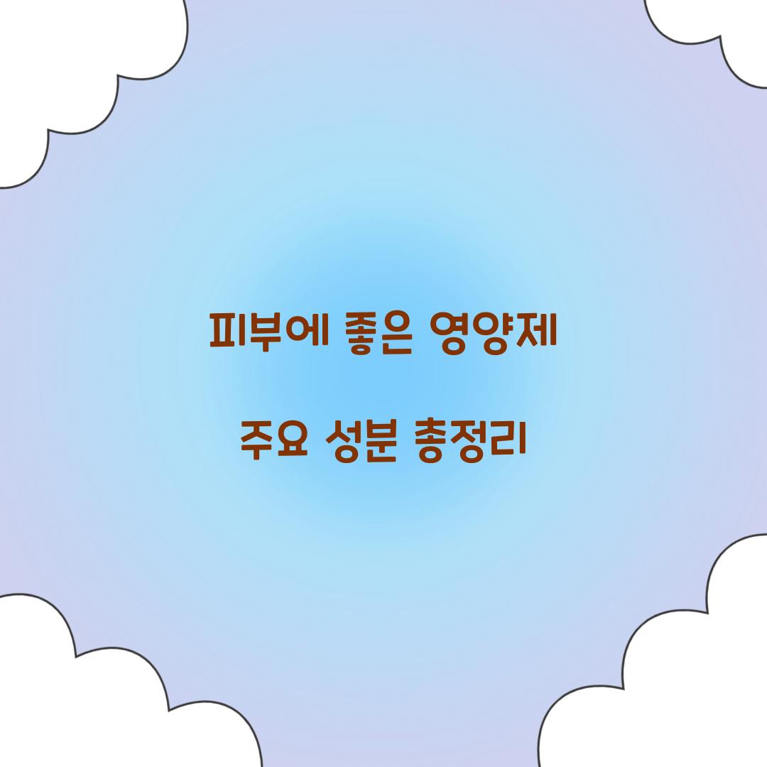 피부에 좋은 영양제 주요 성분