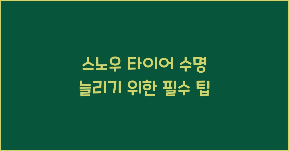 스노우 타이어 수명