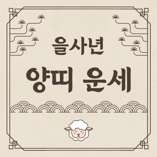 2025년 을사년 양띠 신년 운세