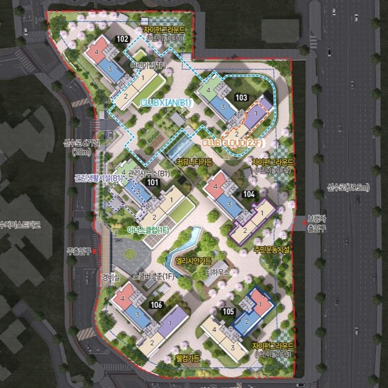 수지자이 에디시온 단지 배치도