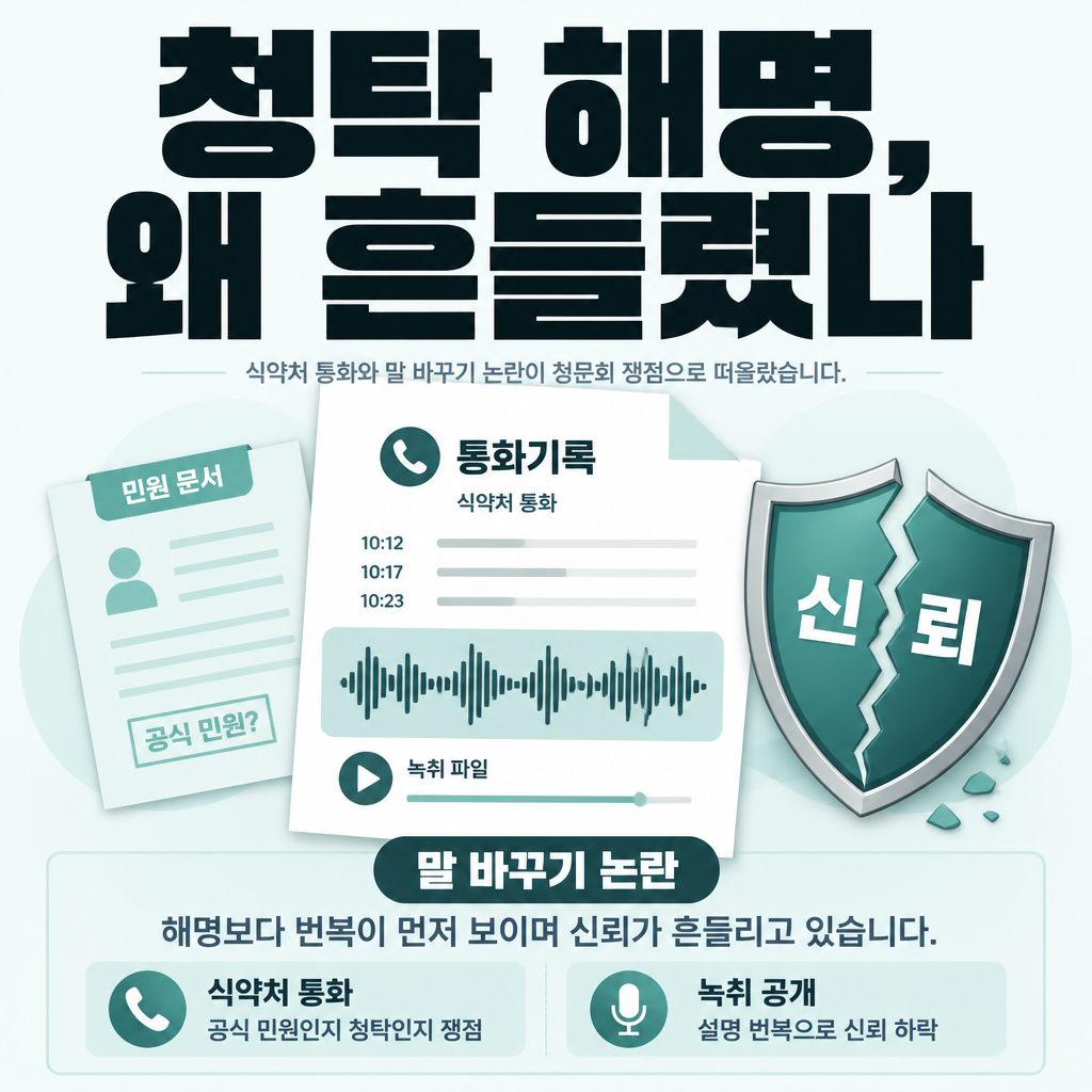 청탁 해명, 왜 흔들렸나