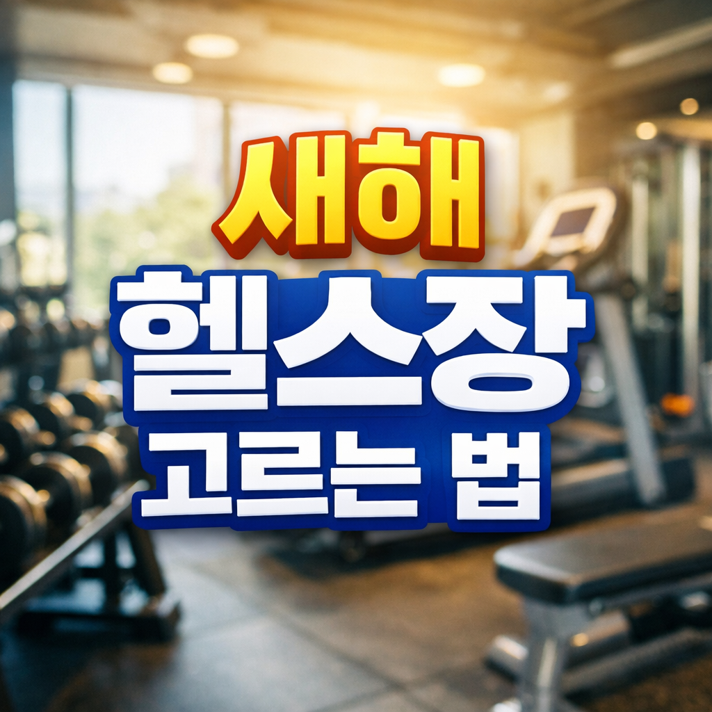 새해 헬스장 고르는 법을 주제로 덤벨과 머신이 보이는 헬스장 내부 실사 배경 썸네일 이미지
