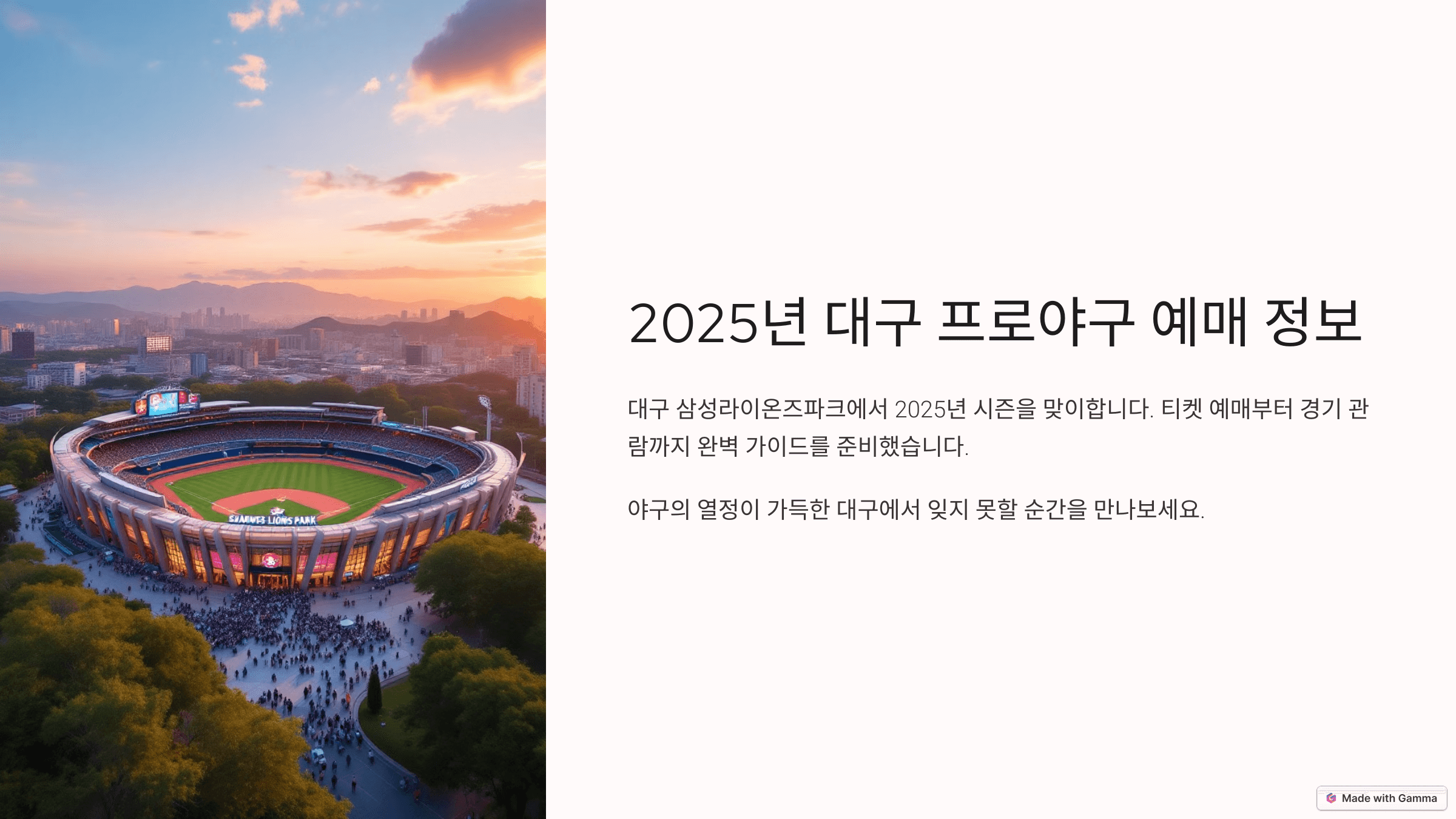2025년 대구프로야구