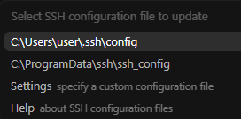 .ssh\config 선택