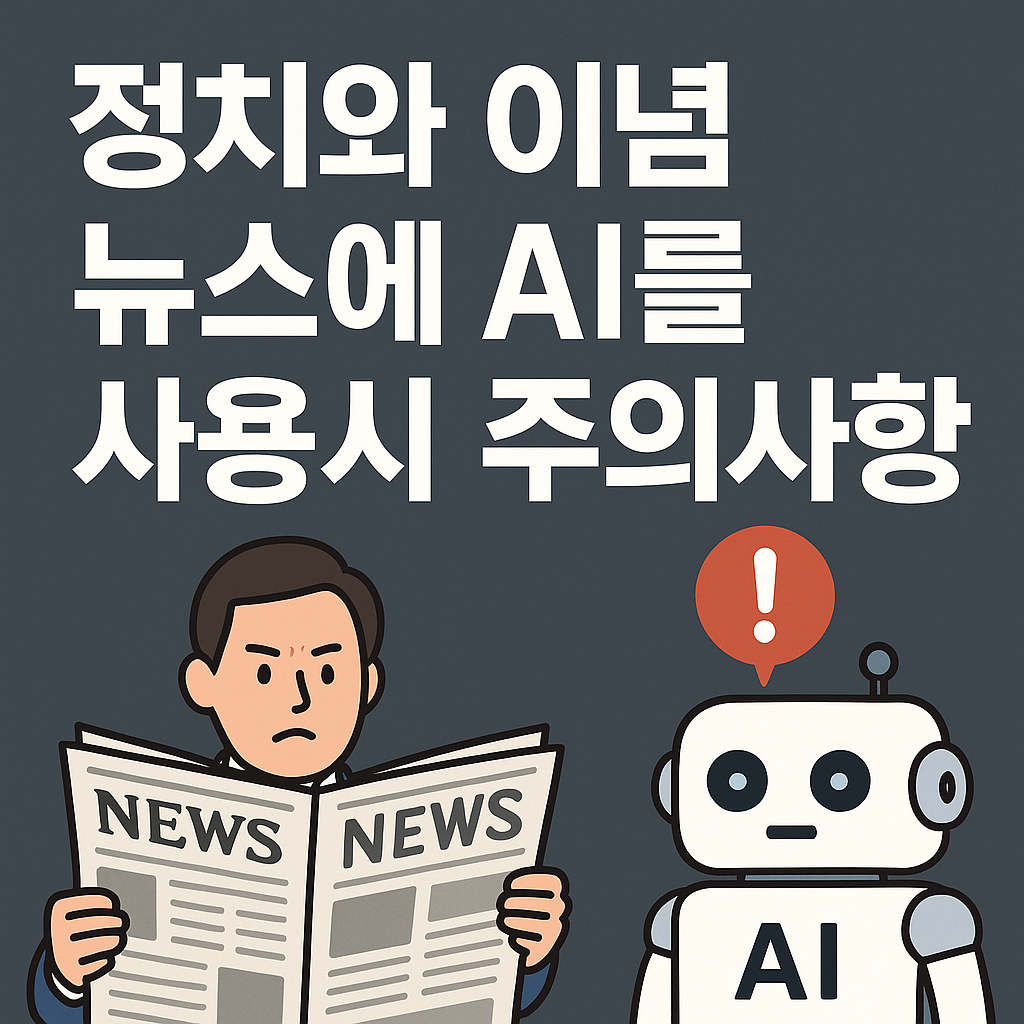 정치와 이념 뉴스에 AI를 사용시 주의사항