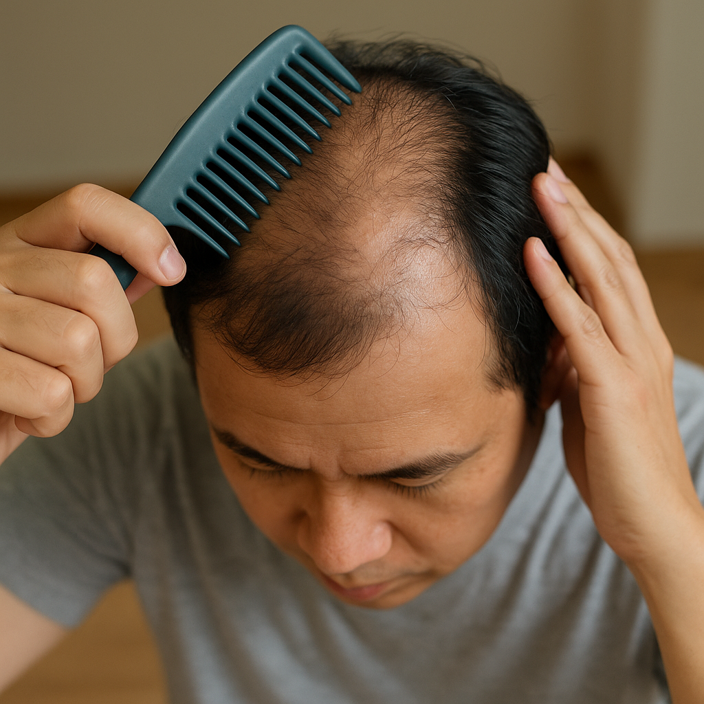 탈모 부위 두피 클로즈업