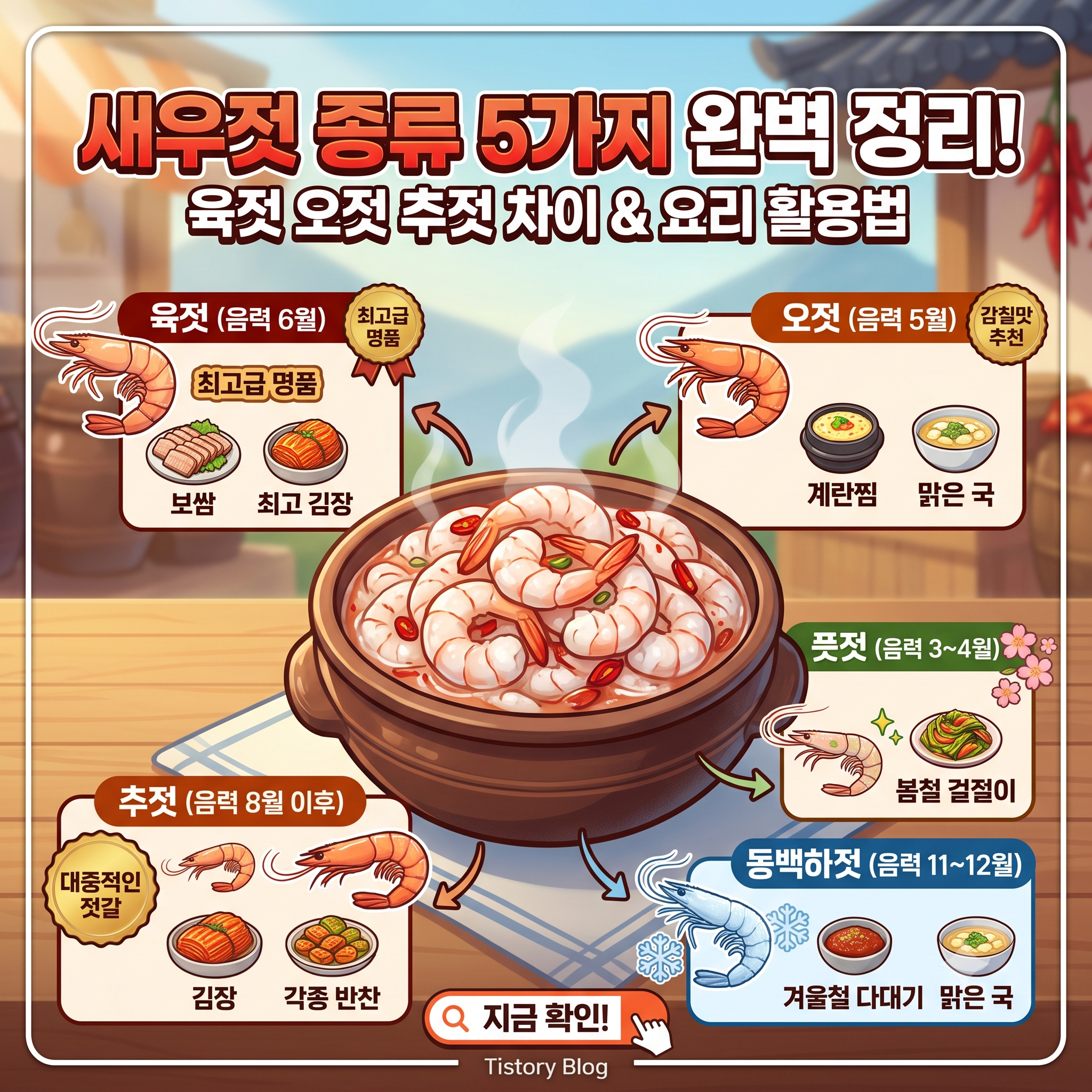 새우젓 종류 5가지 완벽 정리! 육젓 오젓 추젓 차이와 요리별 활용법