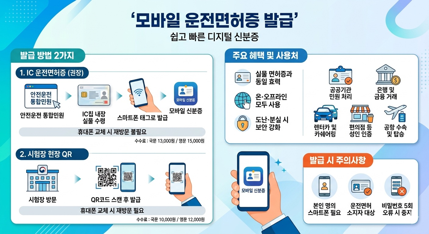 모바일 운전면허증 발급 방법