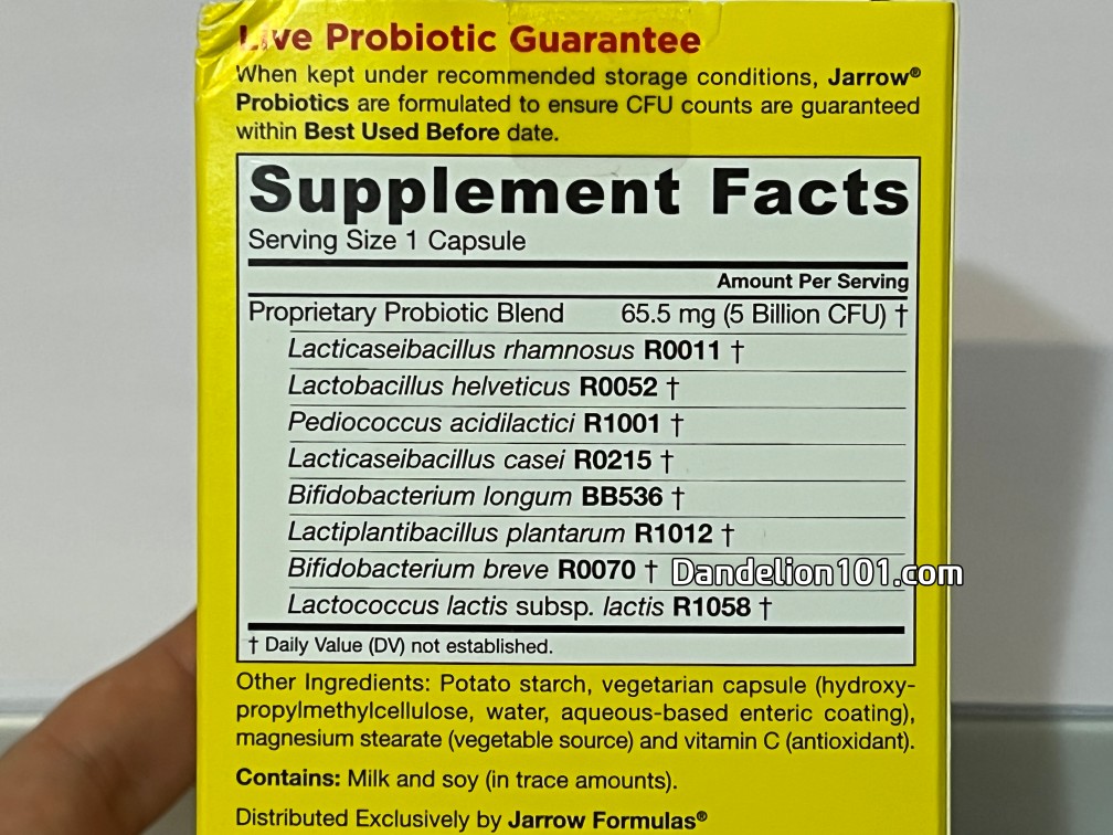 자로우 포뮬러스 자로-도필러스 EPS 50억 보장 Jarrow Formulas Jarro-Dophilus EPS 5Billion Guaranteed 성분표