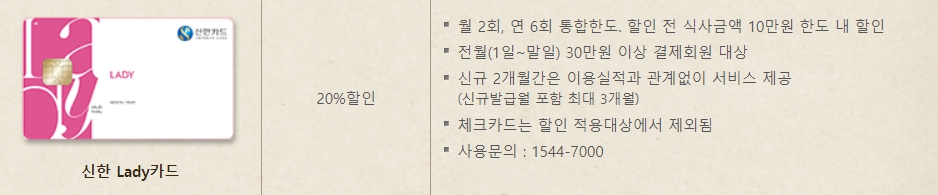 빕스 통신사, 제휴카드 할인