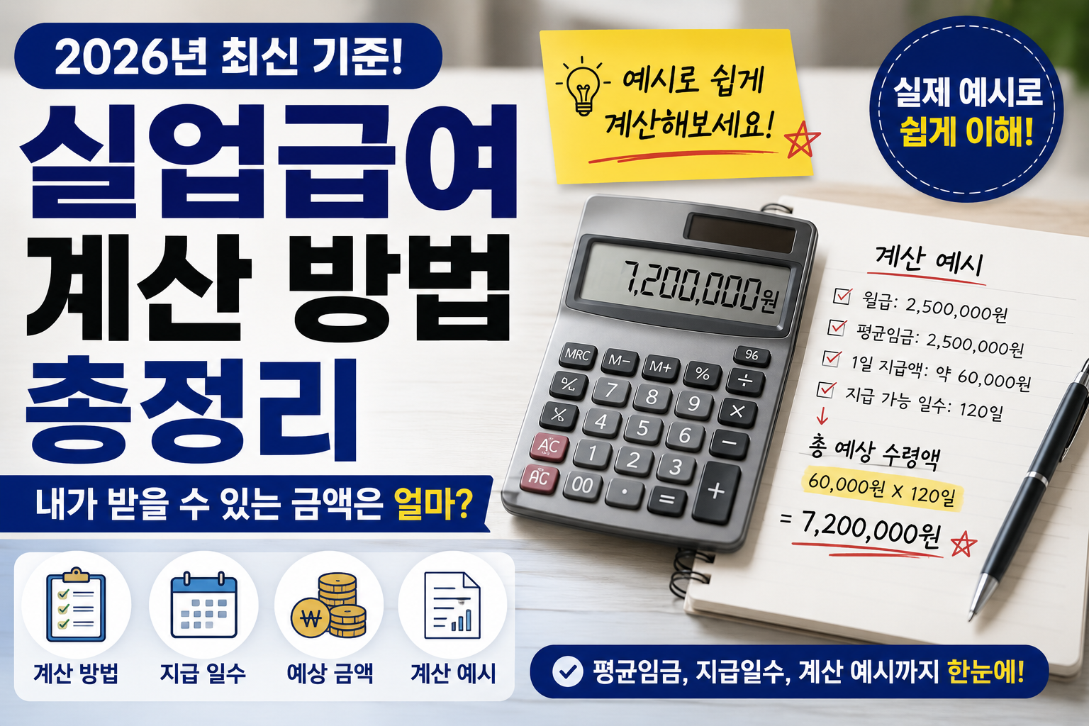실업급여 계산 방법 총정리 (내가 얼마 받는지 쉽게 계산해보기)