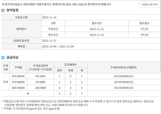 산성역 포레스티아 11월 21일 공급물량