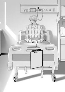 아들이-아파서-병원에-입원해서-침상에-앉아있는-모습