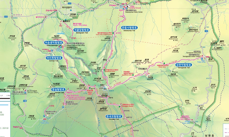 한라산 전체지도