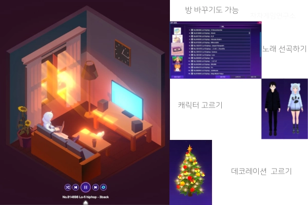 힐링-게임-칠-코너-인게임-화면-중-여러-컨텐츠