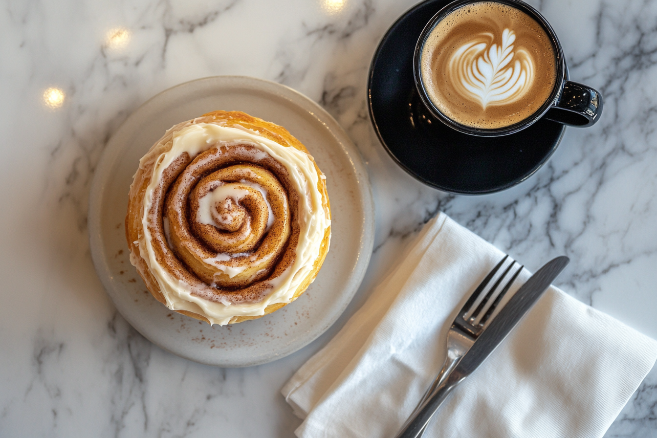 시나몬롤과 아메리카노 조합