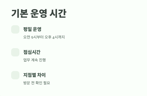 국민은행 영업시간 및 휴무일 2