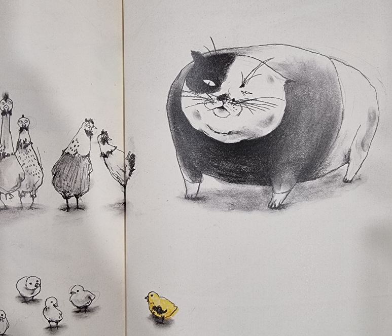 삐약이를 보살피는 니양이