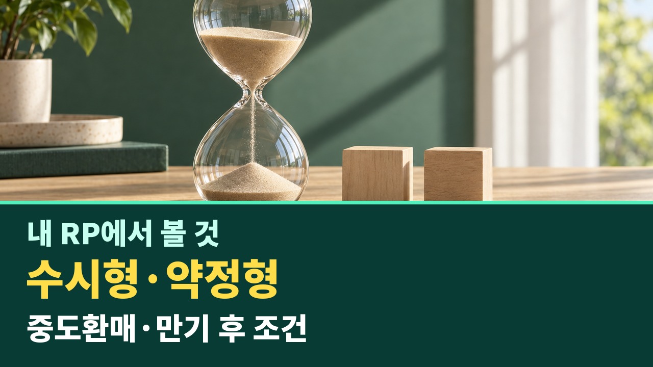달러 RP의 수시형 약정형 중도환매와 만기 후 조건을 따로 확인하는 시간 비교