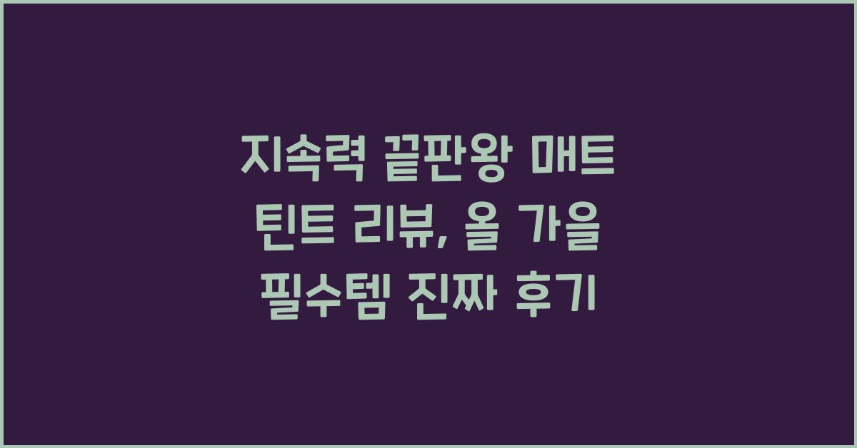 지속력 끝판왕 매트 틴트 리뷰