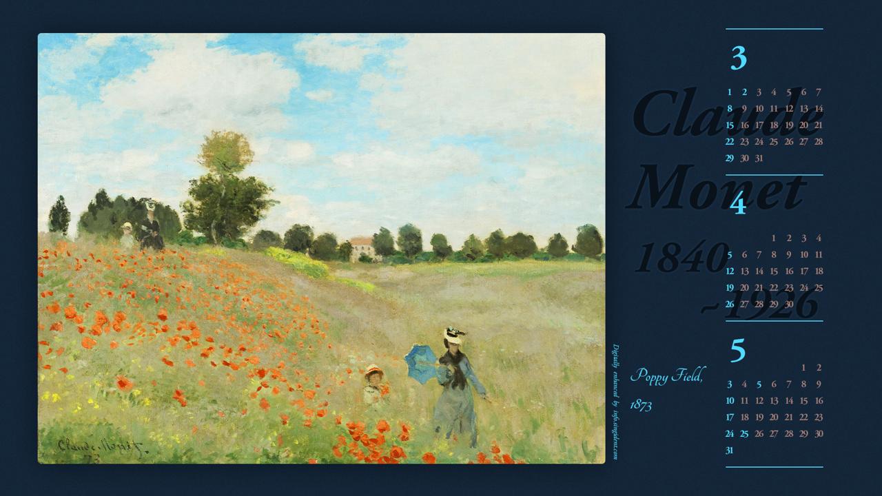 03 양귀비 들판 B - 2026년4월 달력배경화면
