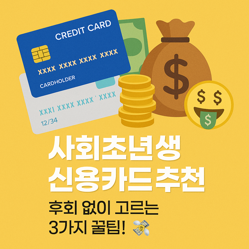 사회초년생 신용카드 추천, 후회 없이 고르는 3가지 꿀팁! 💸