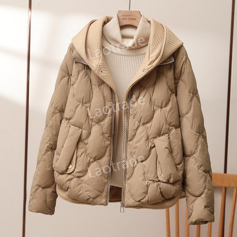 여성 후드 누빔 경량 숏 패딩 자켓 데일리 웰론 패딩 점퍼 겨울 아우터 루즈핏