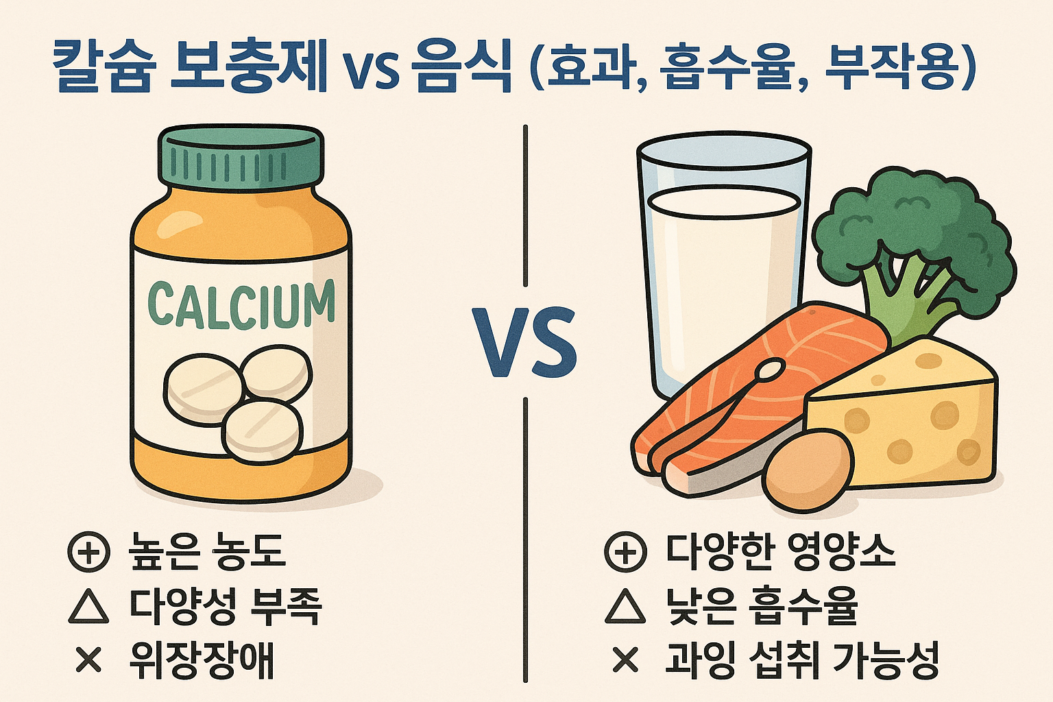 칼슘보충제 vs 음식
