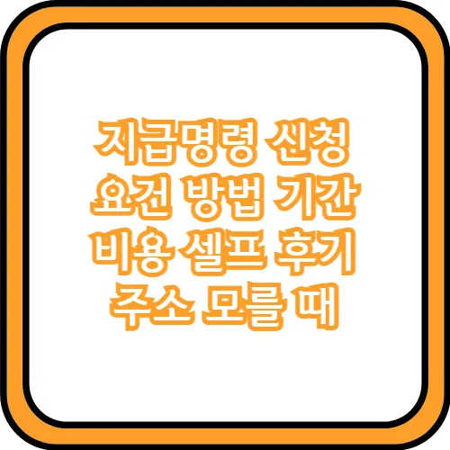 지급명령 신청 모를 때