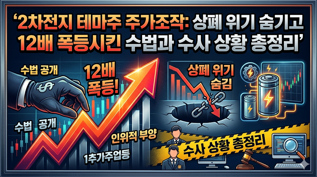 2차전지 테마주 주가조작: 상폐 위기 숨기고 12배 폭등시킨 수법과 수사 상황 총정리
